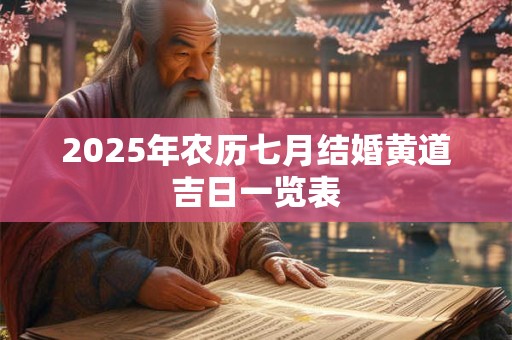 2025年农历七月结婚黄道吉日一览表