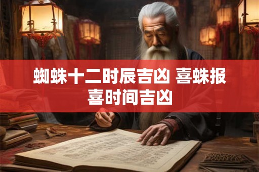 蜘蛛十二时辰吉凶 喜蛛报喜时间吉凶