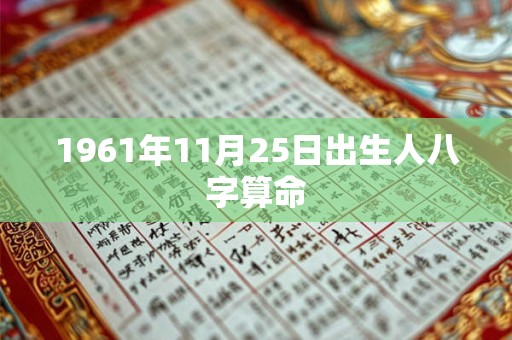 1961年11月25日出生人八字算命