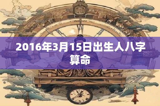 2016年3月15日出生人八字算命