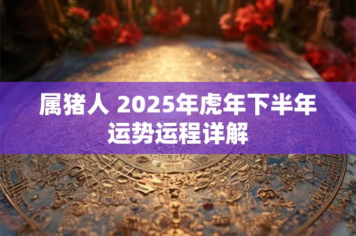 属猪人 2026年虎年下半年运势运程详解