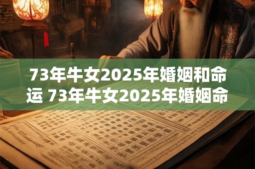 73年牛女2025年婚姻和命运 73年牛女2025年婚姻命运如何