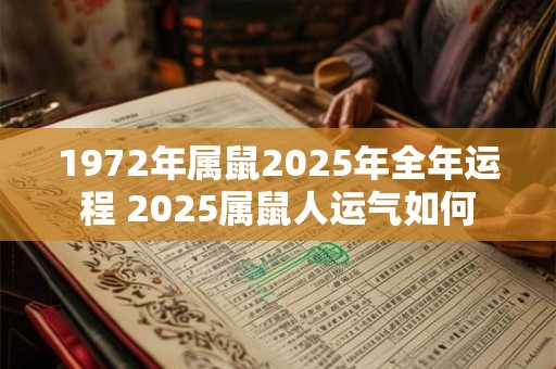 1972年属鼠2025年全年运程 2025属鼠人运气如何