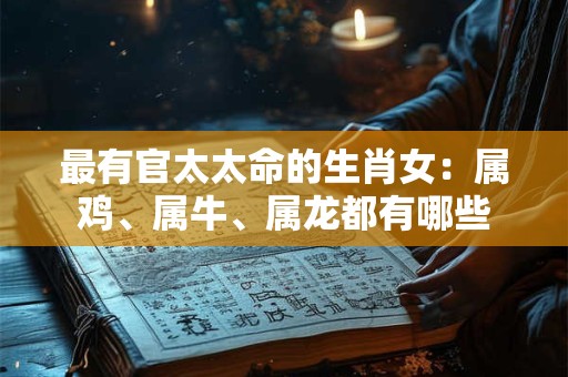 最有官太太命的生肖女：属鸡、属牛、属龙都有哪些