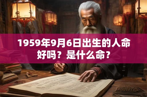 1959年9月6日出生的人命好吗？是什么命？