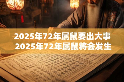 2025年72年属鼠要出大事 2025年72年属鼠将会发生什么