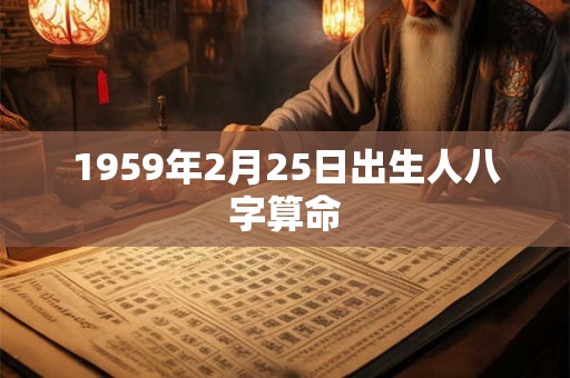 1959年2月25日出生人八字算命