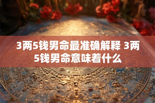 3两5钱男命最准确解释 3两5钱男命意味着什么