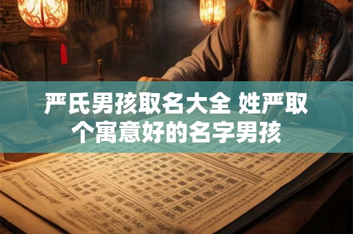 严氏男孩取名大全 姓严取个寓意好的名字男孩