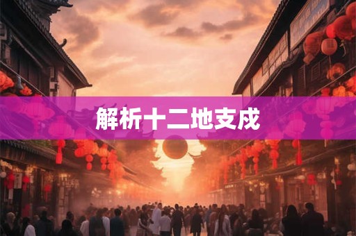 解析十二地支戍