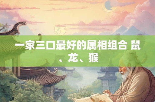 一家三口最好的属相组合 鼠、龙、猴