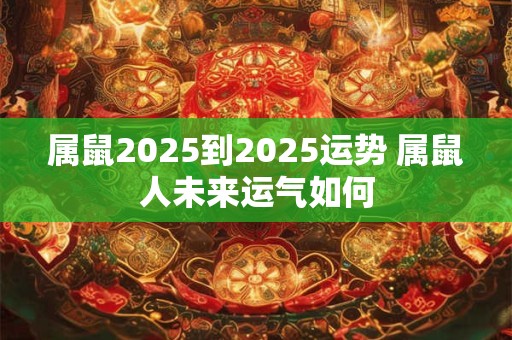 属鼠2025到2025运势 属鼠人未来运气如何