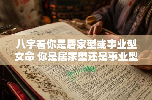 八字看你是居家型或事业型女命 你是居家型还是事业型女命从八字看出答案
