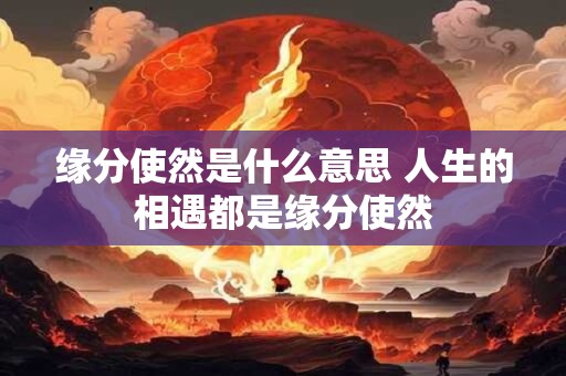 缘分使然是什么意思 人生的相遇都是缘分使然