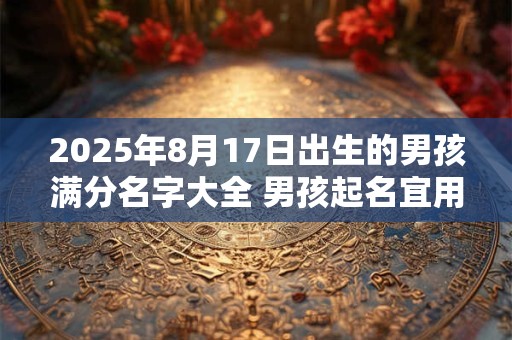 2025年8月17日出生的男孩满分名字大全 男孩起名宜用字合集