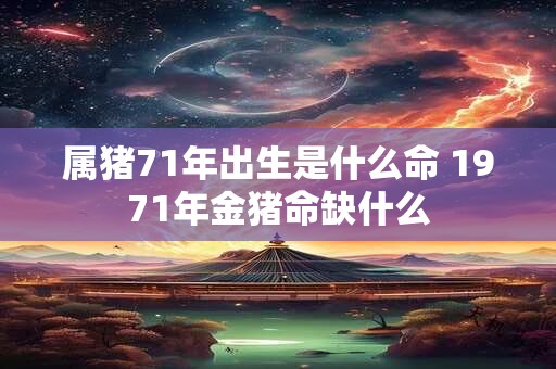 属猪71年出生是什么命 1971年金猪命缺什么