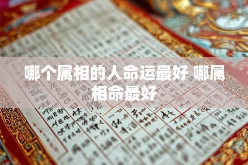 哪个属相的人命运最好 哪属相命最好