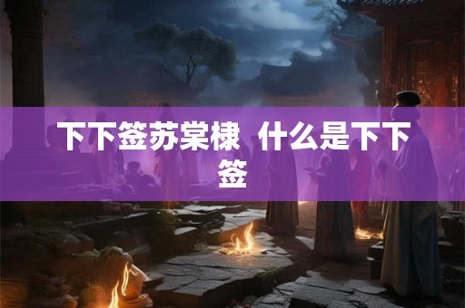 下下签苏棠棣  什么是下下签