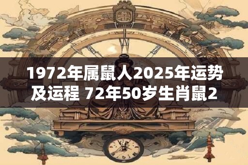 1972年属鼠人2025年运势及运程 72年50岁生肖鼠2025年每月运势