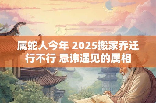 属蛇人今年 2025搬家乔迁行不行 忌讳遇见的属相