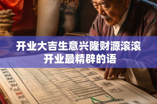开业大吉生意兴隆财源滚滚 开业最精辟的语