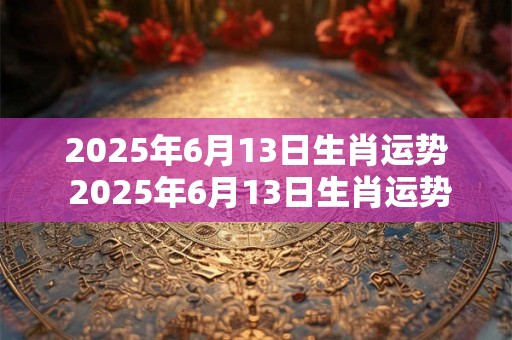 2025年6月13日生肖运势 2025年6月13日生肖运势如何