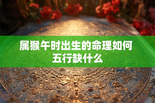 属猴午时出生的命理如何 五行缺什么