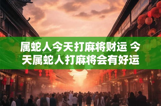 属蛇人今天打麻将财运 今天属蛇人打麻将会有好运