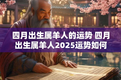 四月出生属羊人的运势 四月出生属羊人2025运势如何