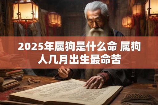 2025年属狗是什么命 属狗人几月出生最命苦