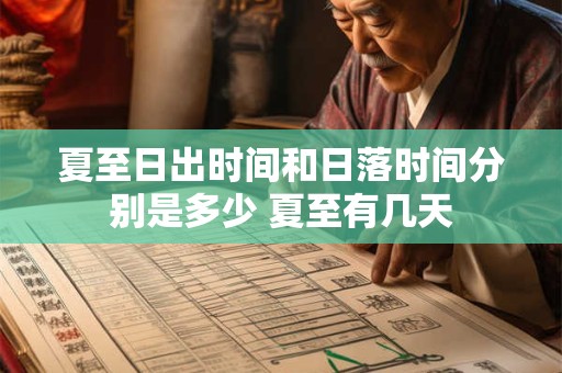 夏至日出时间和日落时间分别是多少 夏至有几天