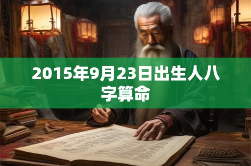 2015年9月23日出生人八字算命