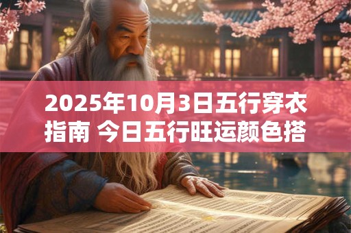 2025年10月3日五行穿衣指南 今日五行旺运颜色搭配