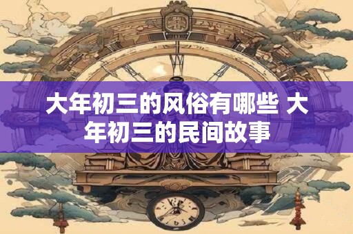 大年初三的风俗有哪些 大年初三的民间故事
