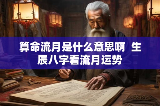 算命流月是什么意思啊  生辰八字看流月运势