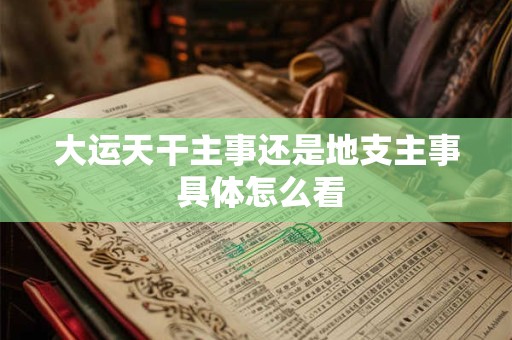 大运天干主事还是地支主事 具体怎么看