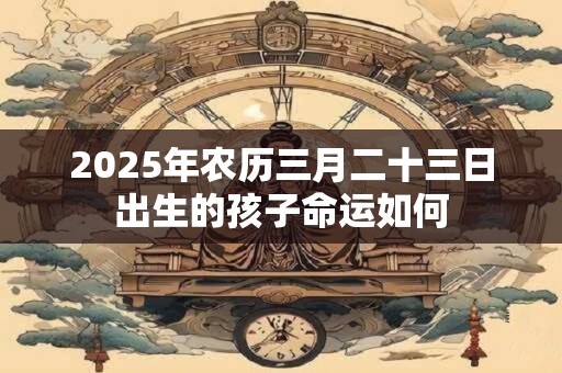2026年农历三月二十三日出生的孩子命运如何