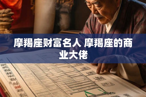 摩羯座财富名人 摩羯座的商业大佬