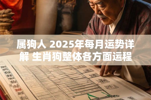 属狗人 2025年每月运势详解 生肖狗整体各方面运程分析