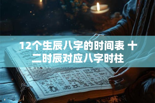 12个生辰八字的时间表 十二时辰对应八字时柱