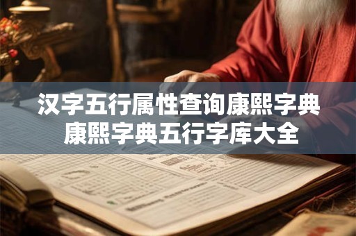 汉字五行属性查询康熙字典 康熙字典五行字库大全