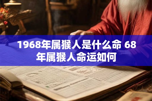 1968年属猴人是什么命 68年属猴人命运如何