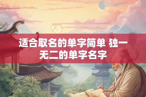 适合取名的单字简单 独一无二的单字名字