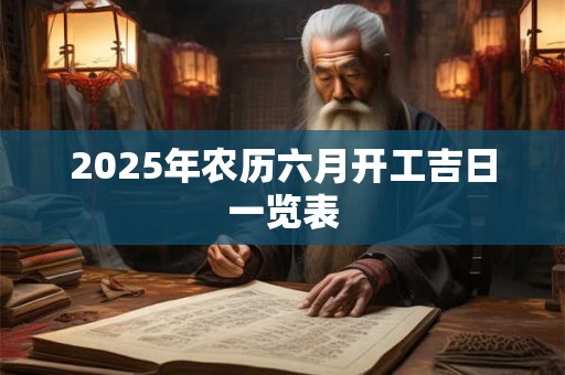 2025年农历六月开工吉日一览表