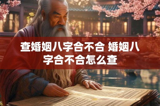 查婚姻八字合不合 婚姻八字合不合怎么查