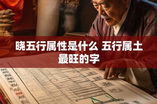 晓五行属性是什么 五行属土最旺的字