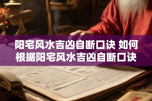 阳宅风水吉凶自断口诀 如何根据阳宅风水吉凶自断口诀判断风水