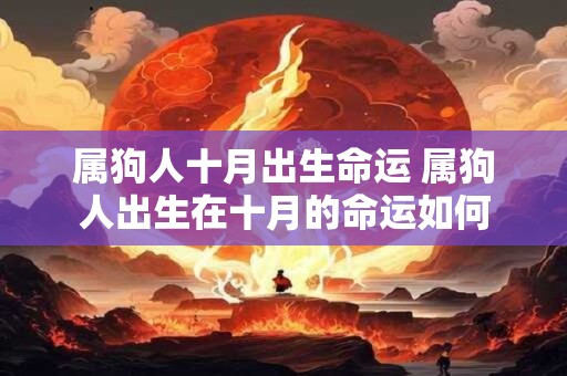 属狗人十月出生命运 属狗人出生在十月的命运如何