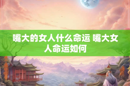 嘴大的女人什么命运 嘴大女人命运如何