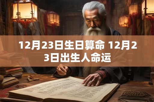 12月23日生日算命 12月23日出生人命运